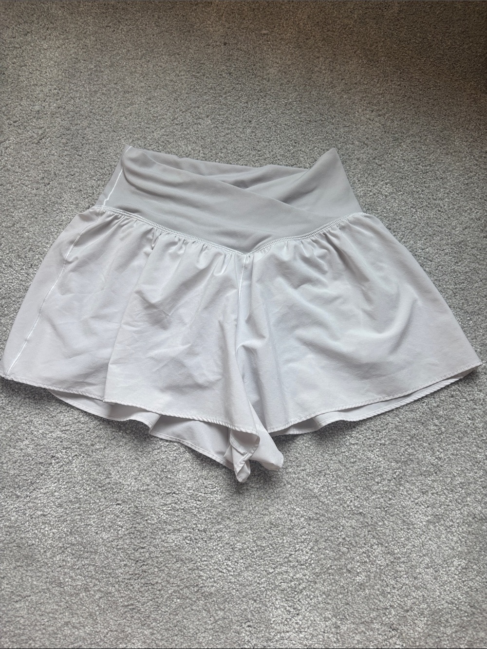 White offline by Arie crossover butterfly shorts